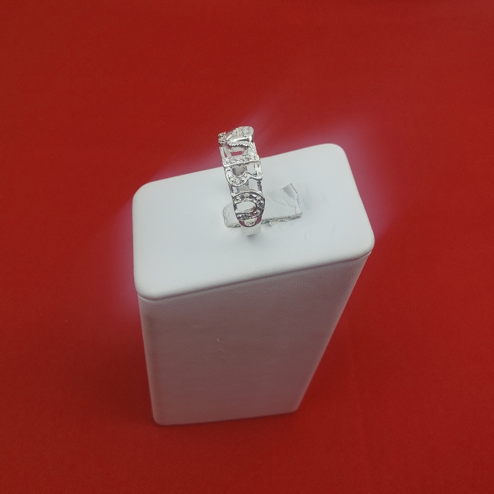 925 real solid sterling silver men's with zircon ston  Good Luck Symbol Sz‎ 11.5 - Picture 11 of 16